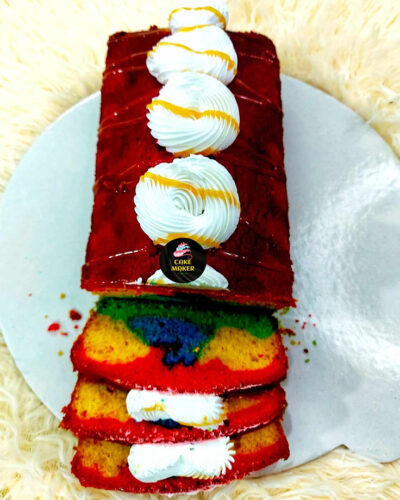 Rainbow pound cake