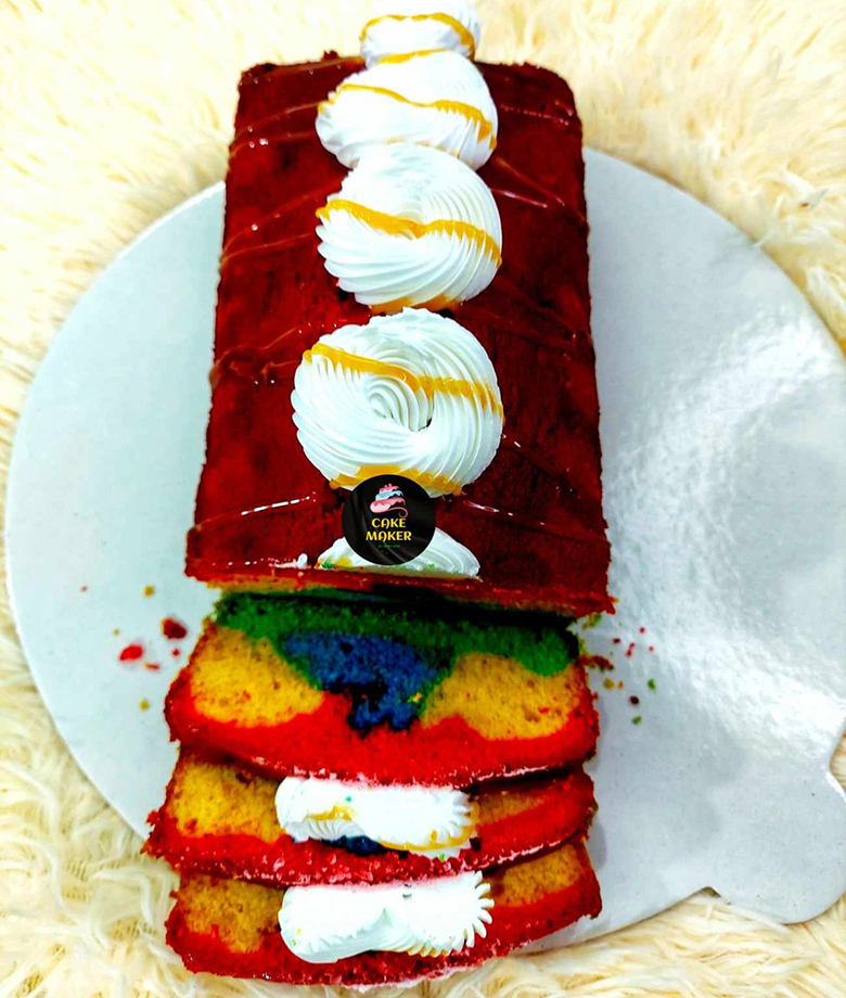 Rainbow pound cake